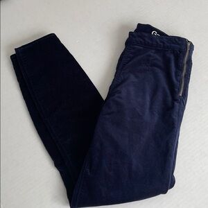 Gap Navy Blue Velvet Side Zip Leggings 27
